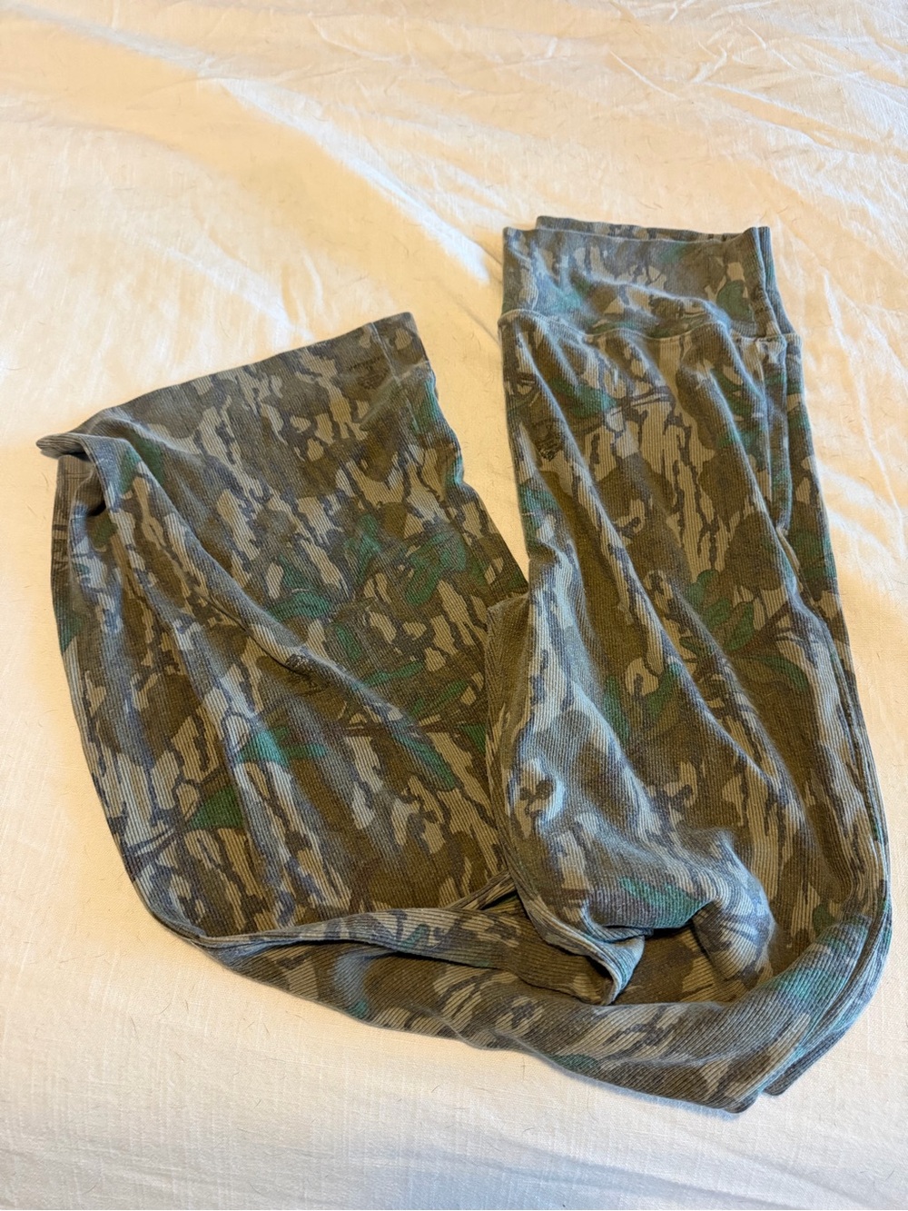 Women’s Boot Cut & Flare Pants in Green Camo
